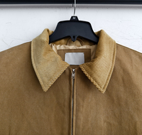 Veste de travail en toile personnalisée pour homme, poches, col rabattable, fermeture éclair sur le devant, durable, 100% coton, respirante, écologique, sergé épais, rétro