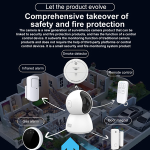 Kerui 3MP IOT Wifi Hệ thống <span class=keywords><strong>camera</strong></span> an ninh gia đình mạng không dây PTZ <span class=keywords><strong>camera</strong></span> cửa sổ cảm biến khói hệ thống báo động phát hiện PIR - Product Image 4