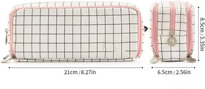 Estuche de lona para lápices de gran capacidad, 3 compartimentos, portátil, para estudiantes - Product Image 2
