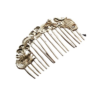 Pure Copper Dragon Pattern <b>Hair</b> <b>Comb</b> 15x5cm Silver Plated Ancient Style Hairpin DIY Accessory - Product Image 3
