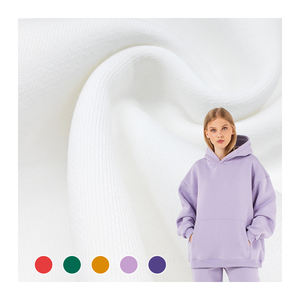 Tissu polaire solide en polyester 400GSM, tissu éponge en coton, fabricant en usine, tissus éponge chaud CVC à vendre/ - Product Image 1