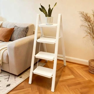 Escalera Plegable Compacta Moderna de Acero al Carbono Más Vendida, <span class=keywords><strong>Silla</strong></span> de 3 Escalones con Pedal Ancho para Uso en el Hogar, Loft, Apartamento, Escuela, Almacén, Cocina - Product Image 3