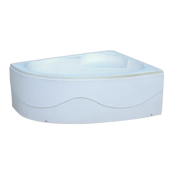 White Corner Apron Bathtub Hot Sale Simple Design Japanese Pure Freestanding Indoor Tub Acrylic and Cheap Soaking Bubble Massage