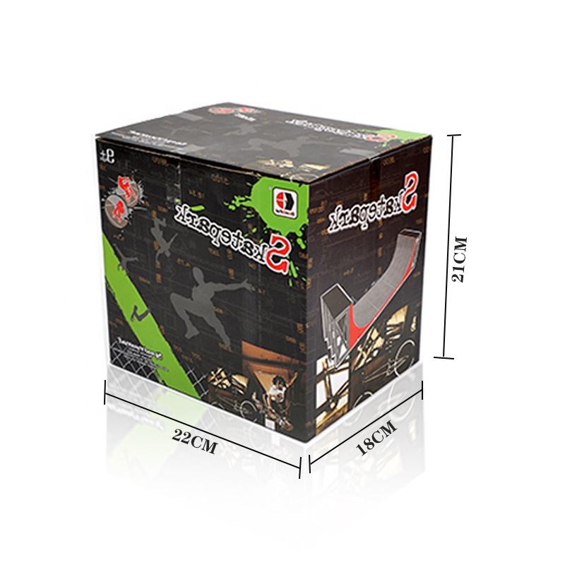 ハーフパイプ指スケートボードランプセット（赤・黄）