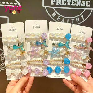 春夏 韓国風 甘い シェル と ヒトデ の ヘアクリップ 女の子 子供用 前髪 クリップ ヘアアクセサリー - Product Image 1