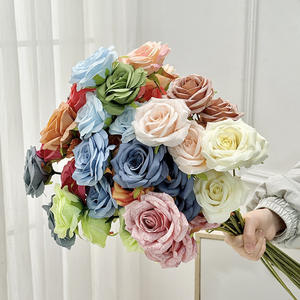Bouquet de roses artificielles en soie, haute simulation, pour mariage et décoration intérieure, style classique, réutilisable - Product Image 2