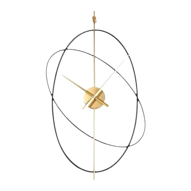 Wholesale Creative Living Room Fashion Wall Art Light Luxury Watch Simple Modern Atmospheric Mute Electronic Metal Iron Clock
