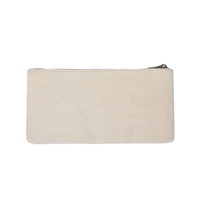 Trousse de maquillage en toile de lin recyclée naturelle avec fermeture à glissière Promotion Cotton Calico Beauty Pencil Bag DIY