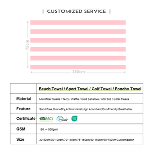 Telo da Mare in <span class=keywords><strong>Microfibra</strong></span> Personalizzato con Logo, ad Alto Assorbimento e ad Asciugatura Rapida, Ant Sabbia, Riciclato, a Righe Stampate, Colore Rosa, per Nuoto - Product Image 2