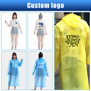 Lluvia desechable EVA ligera con logotipo personalizable para poncho impermeable para un solo adulto puño elástico conveniente reutilizable - Product Image 5