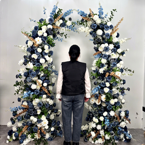Arche florale artificielle en rose bleu marine de 7 pieds de haut pour décoration de fête de mariage, nouvelle arrivée - Product Image 1