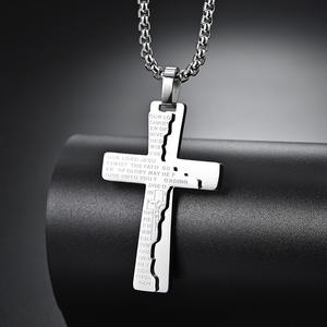 2021 nuova collana croce europea americana cristiana gesus titanio acciaio croce <span class=keywords><strong>letteratura</strong></span> bibbia collana pendente alla moda - Product Image 3
