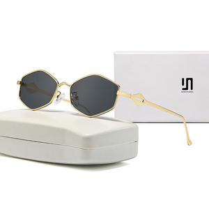 Lunettes de soleil polygonales Dusha, monture métallique, protection UV400, pour femme, style tendance, type 3, avec emballage boîte - Product Image 1