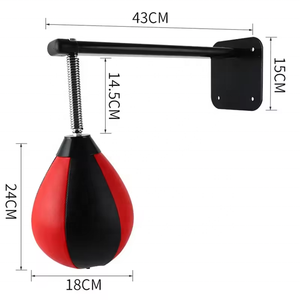 Balle de vitesse SP en cuir pour boxe, support mural, balle réflexe de boxe réglable en hauteur - Product Image 2