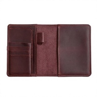Sampul Buku Harian Burgundy Kustom Bermerek A6 Isi Ulang, Sampul Jurnal Kulit Nabati untuk Hadiah Perusahaan
