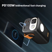 Banco de Energía de Carga Súper Rápida de 60000 mAh, Salida Tipo C de 100 W, Banco de Energía ABS con Pantalla LED, Capacidad Real de 5 Salidas