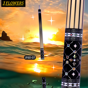 Jflowers JF60-07BF Queue de billard professionnelle en fibre de carbone 1/2, fût en fibre de verre de haute qualité, pointe de 12,5 mm, manche en ébène, qualité supérieure - Product Image 6