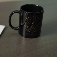Tasses à cappuccino en céramique noire à transfert thermique, tasses à café personnalisables avec poignée