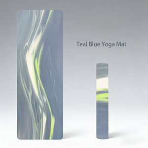 Tapete de Yoga Antideslizante de Doble Cara Azul Verde Azulado, Base de Caucho Natural Extra Gruesa con Textura Ondulada de Fibra de Coco/PU Colorida, para Gimnasio en Casa - Product Image 2