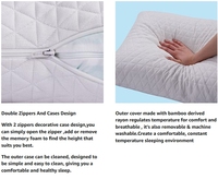 Grand oreiller pour le sommeil du dossier et du côté, oreiller rafraîchissant réglable, grand oreiller de lit en mousse à mémoire de forme hachée