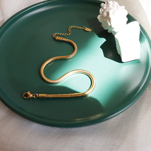 Tobillera de cadena de serpiente de acero inoxidable chapado en oro de 18k para mujer, joyería para pies, venta al por mayor - Product Image 4