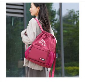 공장 사용자 정의 도매 럭셔리 옥스포드 체육관 문자열 가방 편지 패턴 휴대용 방수 졸라매는 끈 배낭 특징 인테리어 - Product Image 4