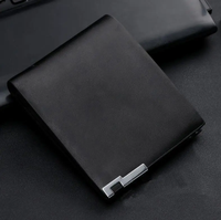 Ensemble cadeau pour homme de haute qualité, promotionnel, 3 pièces, portefeuille multifonction en cuir PU de luxe + porte-clés + stylo, fait main, logo personnalisé