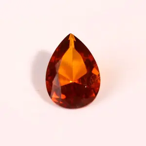 Sanzhu gem wholesale natural amber pear shaped cut pendant, naked Stone 8 * 12mm wine red ring, water drop shaped DIY inlay