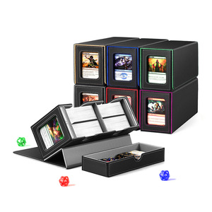 Porte-cartes multifonctionnel en cuir PU avec double fente magnétique, blocage RFID, motif uni, et tiroir de présentation de cartes - Product Image 5