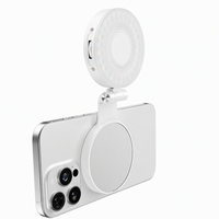 Anneau lumineux LED magnétique pliable avec miroir de maquillage de poche et lumière d'appoint rechargeable pour téléphone, idéal pour la photographie de beauté