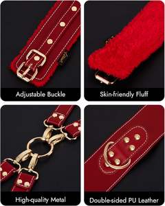 ชุดพันธนาการทางเพศชุด BDSM 7ชิ้นชุดกุญแจมือที่ปรับได้สายรัดข้อเท้าสายรัดข้อมือไขว้ที่ปิดตาสำหรับผู้ใหญ่ของเล่นเกม SM - Product Image 5