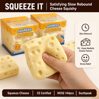 Jouet anti-stress Southpeak en forme de fromage à presser, texture Vaseline, sans rebond, 5,5 cm, boîte CE, Squishy, fabrication OEM WS