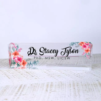 Plaque de Slogan de bureau rectangulaire en verre plexiglas, bloc de Logo en acrylique PMMA, bloc de Logo coloré personnalisé pour la Promotion