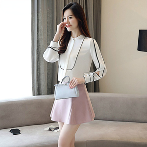 Blusa <span class=keywords><strong>de</strong></span> manga larga para oficina y verano para <span class=keywords><strong>mujer</strong></span>, blusas y tops <span class=keywords><strong>de</strong></span> gasa blancos para <span class=keywords><strong>mujer</strong></span> 9301 # - Product Image 2