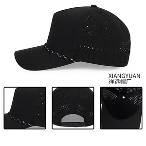 Custom 100% Cotton Lace <b>Baseball</b> <b>Cap</b> 3D Embroidery Rubber Logo 5-6 Panel Curved Brim Waterproof for Sport Golf Outdoor Events - Product Image 4