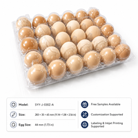 Barquette à œufs en plastique à 30 alvéoles, en PET de qualité alimentaire, transparente, avec couvercle intégré, empilable, antichoc, compatible MOBA/SANOVO, personnalisable