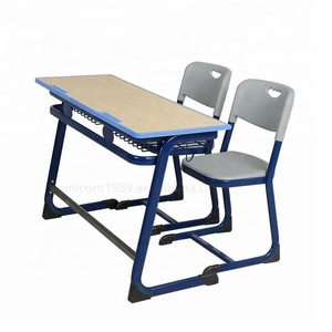 <span class=keywords><strong>Prix</strong></span> de gros Ensemble de salle de classe à double bureau-Bureau de tutorat OEM avec chaises Surface anti-rayures pour institut de formation - Product Image 3