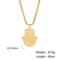 Collier pendentif Myshape en acier inoxydable, main de Fatima Hamsa, œil égyptien contre le mauvais œil, amulette porte-bonheur pour le succès et la protection