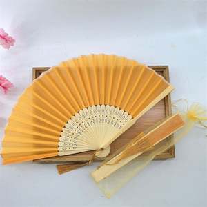 พัดลมไม้ไผ่สีขาวพับได้พัดตกแต่งงานฝีมืองานไม้ไผ่งานปรับแต่งได้ตามต้องการ - Product Image 2