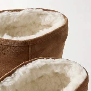 Alta qualità pelle scamosciata neve inverno Designer caldo blocco tacchi grossi a metà polpaccio alta punta rotonda piattaforma di pelliccia stivali da <span class=keywords><strong>donna</strong></span> - Product Image 3