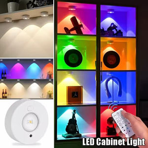 Veilleuses à LED RGB Lampe d'armoire sans fil 12 couleurs Type-C Rechargeable Télécommande pour chambre à coucher Éclairage d'armoire de chevet - Product Image 2
