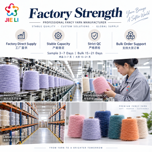Fil à tricoter mélangé Chongjing 4.2NM, 8% laine, 23% nylon, 56% acrylique, 12% polyester, 1% élasthanne, fil fantaisie pour pull - Product Image 2