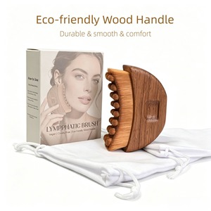 Cepillo Facial de Madera Ecológico para Drenaje Linfático, Esculpir el Rostro, Anti-Hinchazón, Desintoxicante, con Cerdas Suaves Naturales, Herramienta para el Cuidado de la Piel - Product Image 2