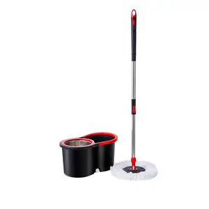 Mopa con pulverizador para limpieza de suelo, juego de fregona rotativa con mango de succión, cubo de plástico