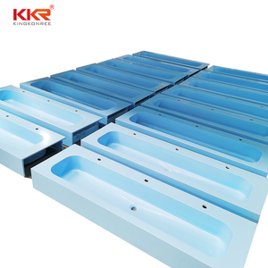 Lavabo acrílico azul claro para niños, lavabo de superficie sólida para el baño público, bonito lavabo central para guardería - Product Image 3