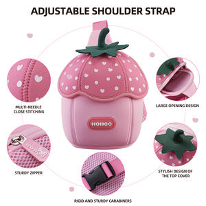 Original NOHOO Cartoon Red Cherry Satchel Sac de taille Sac à dos pour enfants <span class=keywords><strong>Cartable</strong></span> pour enfants de 2 ans Garçons Filles Enfants - Product Image 3