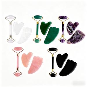 <b>Jade</b> <b>Roller</b> and Gua Sha Combo for Under-eye Puffiness Relief Gift Set Custom Logo Wholesale High Quality Rose Quartz <b>Roller</b> - Product Image 6