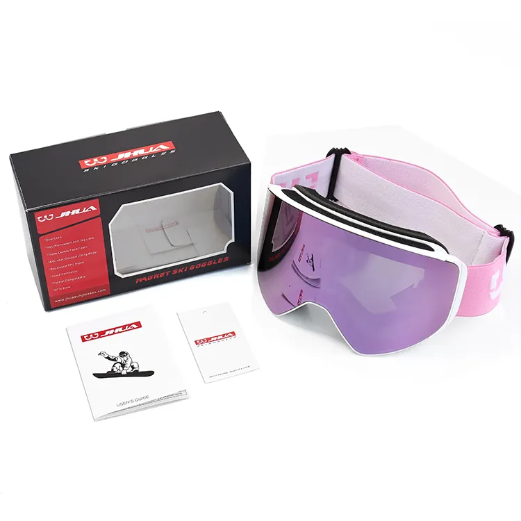 Ski Goggles OEM Custom logo atacado protetor Anti-Fog Magnético lente removível Snowboard Óculos Snow Goggles para homens mulheres