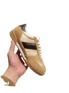 Chaussures de sport pour hommes en cuir véritable de haute qualité, légères, respirantes, à lacets, décontractées pour le printemps et l'automne - Product Image 4