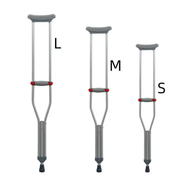Factory Customizable 1.5m Adjustable Copper Crutch Foldable Aluminum Disabled Crutches